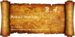Makai Adrián névjegykártya